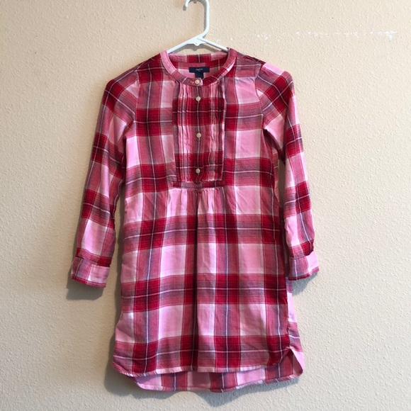 girls red flannel dress